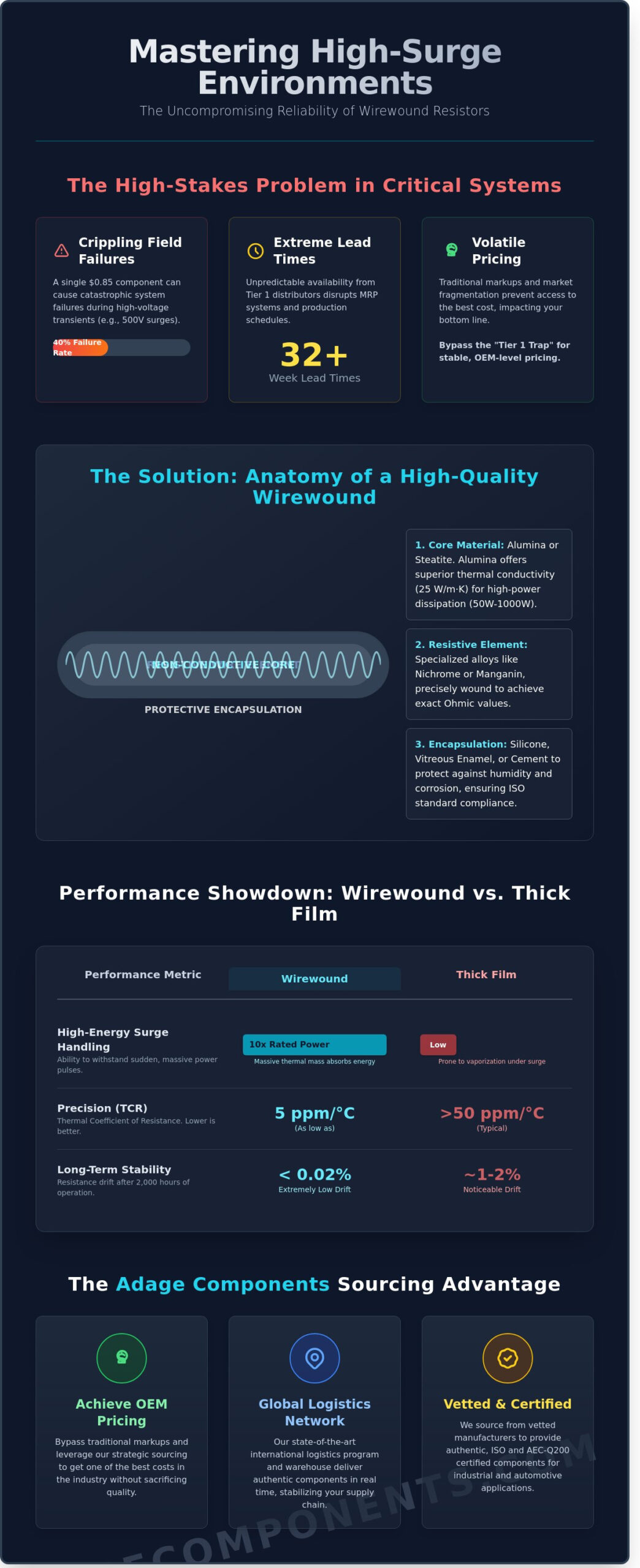 Wirewound Resistors: The Engineering Guide to High-Power Precision