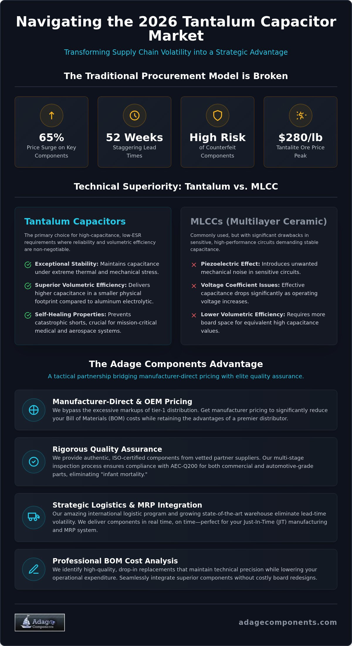 Tantalum Capacitor Supplier: Strategic Sourcing for OEMs & EMS Providers in 2026